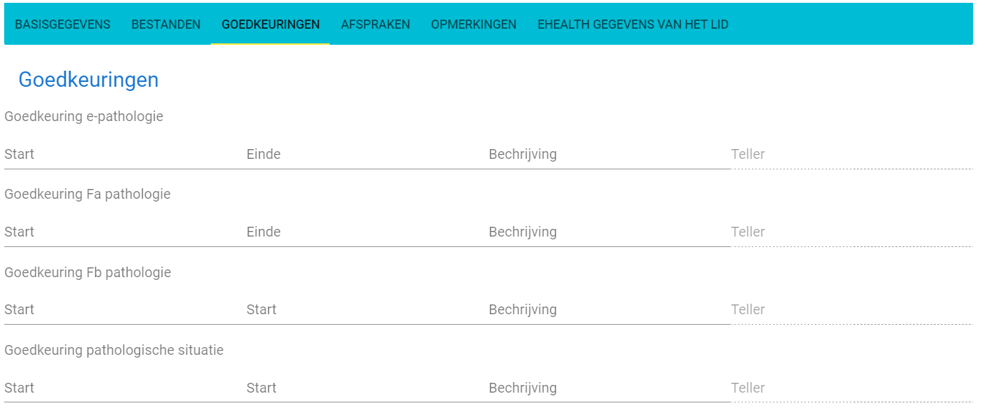 Goedkeuringen